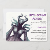 Spellbound Forest – Dark Fairy Birthday Party Kaart (Voorkant)