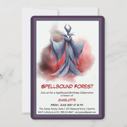 Spellbound Forest – Dark Fairy Birthday Party  Kaart (Voorkant)