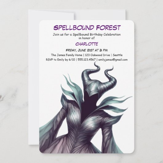 Spellbound Forest – Dark Fairy Birthday Party  Kaart (Voorkant)