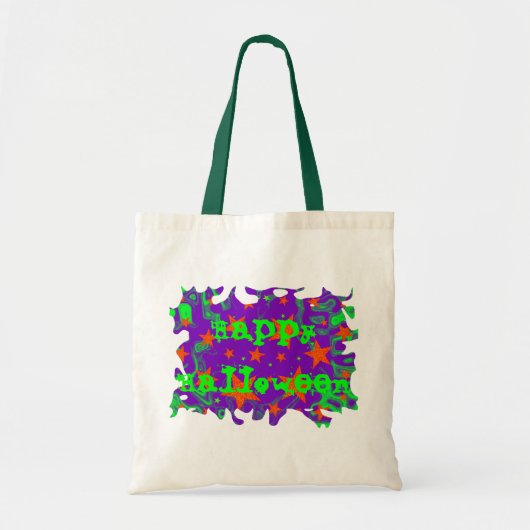 Spellbound grunge "Happy Halloween" canvas tas (Voorkant)