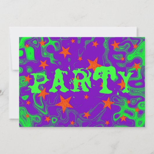 Spellbound paarse "Party"-uitnodiging Kaart (Voorkant)