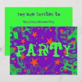 Spellbound paarse "Party"-uitnodiging Kaart (Voorkant / Achterkant)