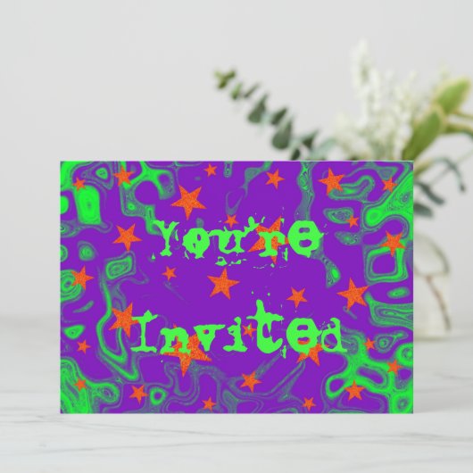 Spellbound paarse 'You're Uitnodigd'-uitnodiging Kaart (Staand voorkant)