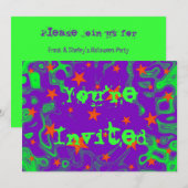 Spellbound paarse 'You're Uitnodigd'-uitnodiging Kaart (Voorkant / Achterkant)