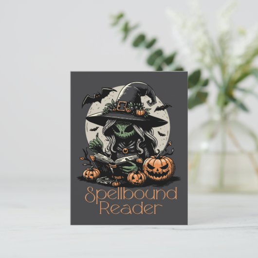 Spellbound Reader Witch Briefkaart (Staand voorkant)