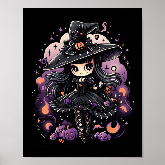 Spellbound Spirits Halloween Heksenkunst Poster (Voorkant)