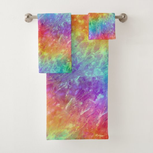 Spellcaster - levendige regenboog prisma ombre: bad handdoek (Insitu)