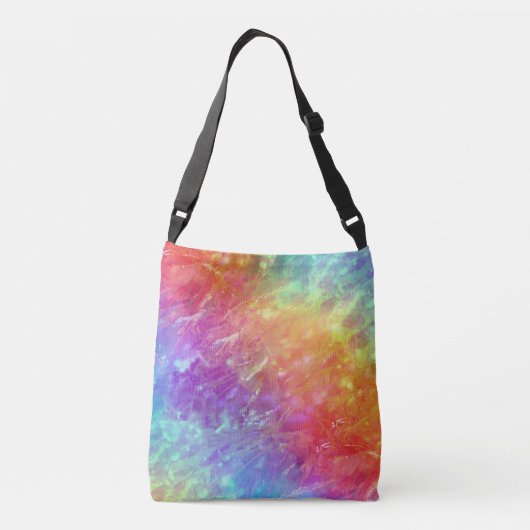 Spellcaster - levendige regenboog prisma ombre: crossbody tas (Achterkant)