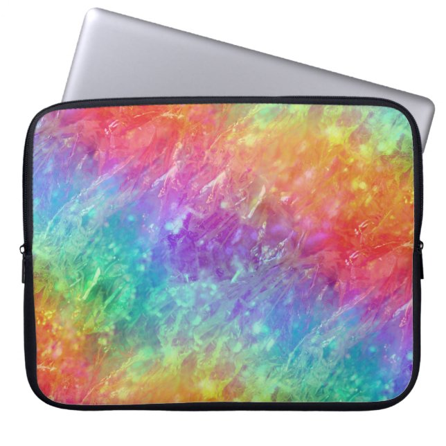 Spellcaster - levendige regenboog prisma ombre: laptop sleeve (Voorkant)