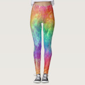 Spellcaster - levendige regenboog prisma ombre: leggings (Voorkant)