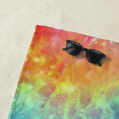 Spellcaster - levendige regenboog prisma ombre: strandlaken (In situ)