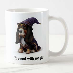 Spellcasting Basset Hound Wizard Dog Koffiemok