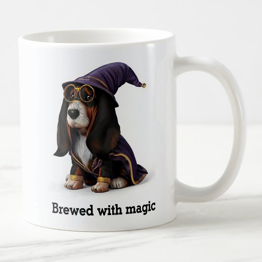 Spellcasting Basset Hound Wizard Dog Koffiemok