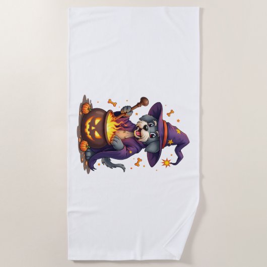 Spellcasting Schnauzer Strandlaken (Voorkant)