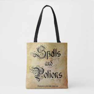 Spellen en poeder tote bag