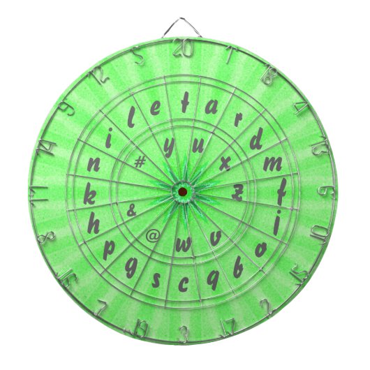 Spellende Woordgamen Alphabet Dart Board Green Dartbord (Voorkant)