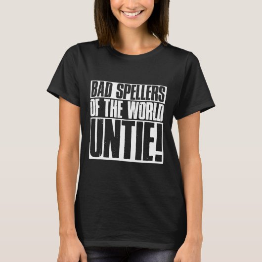 Spellers van de wereld ontbinden Dyslexie Award T-shirt (Voorkant)