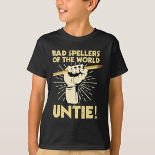 Spellers van de wereld ontbinden Dyslexie Award T-shirt