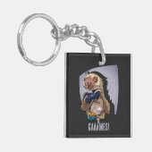 Spelletjes! Grappige Cartoon Sloth die videogames  Sleutelhanger (Voorkant Links)