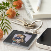 Spelletjes! Grappige Cartoon Sloth die videogames  Sleutelhanger (Voorkant Rechts)