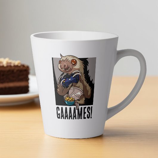 Spelletjes! Grappige Luiaard Computer Gamer Videog Latte Mok
