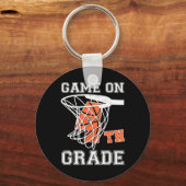 Spelletjes op 4e klas basketbal eerste dag van de  sleutelhanger (Voorkant)