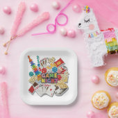 Spelletjesavond snack papieren bordje (Feest)