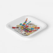 Spelletjesavond snack papieren bordje (Gebogen)
