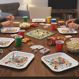 Spelletjesavond snack papieren bordje