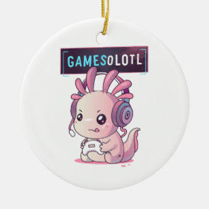 SpelletjesOlotl - Axolotl Gamer Keramisch Ornament