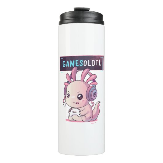 SpelletjesOlotl - Axolotl Gamer Thermosbeker (Voorkant)