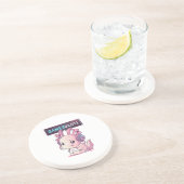 SpelletjesOlotl - Axolotl Gamer Zandsteen Onderzetter (Zijkant)