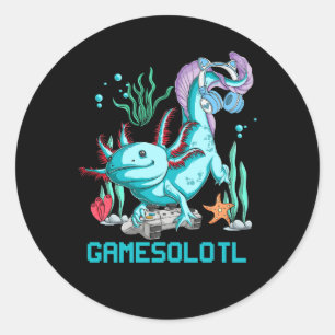 SpelletjesOlotl Axolotl Videospel Kawaii Anime Jap Ronde Sticker
