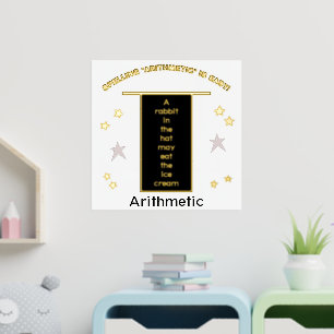 Spelling Arithmetic Rabbit in Pet Gold Stars Folie Afdrukken