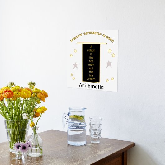 Spelling Arithmetic Rabbit in Pet Gold Stars Folie Afdrukken (Laag (Keuken))