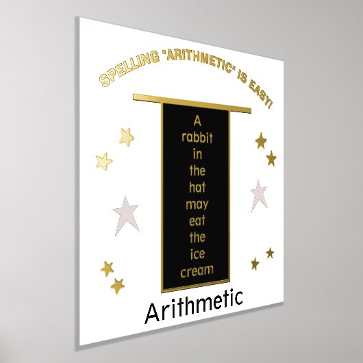 Spelling Arithmetic Rabbit in Pet Gold Stars Folie Afdrukken (Laagn)