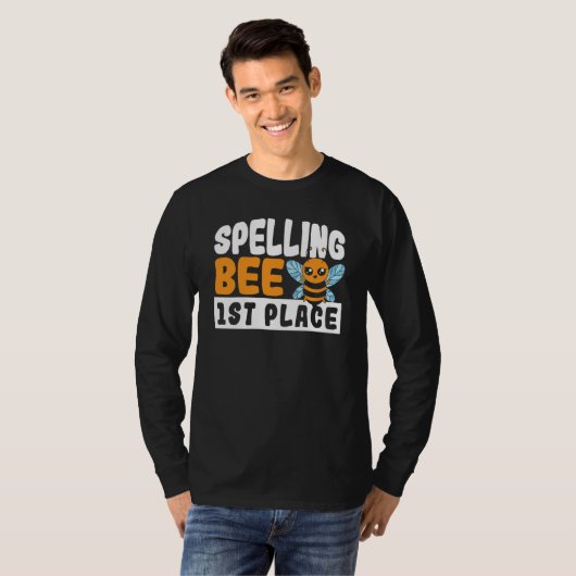 Spelling Bee 1st Place School Spelling Bee T-shirt (Voorkant volledig)