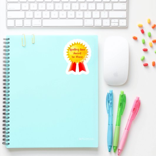 Spelling Bee Award 1e plaats Vierkante Sticker