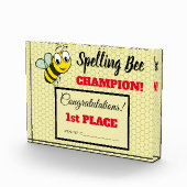 Spelling Bee Award Eerste Plaats Kampioen School Fotoblokken (Rechts)