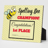 Spelling Bee Award Eerste Plaats Kampioen School Fotoplaat (Zijkant)