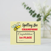 Spelling Bee Award voor eerste keer Champion Schoo Briefkaart (Staand voorkant)