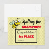 Spelling Bee Award voor eerste keer Champion Schoo Briefkaart (Voorkant / Achterkant)