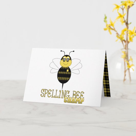 Spelling Bee Champ Wenskaart Kaart (Gele Bloem)