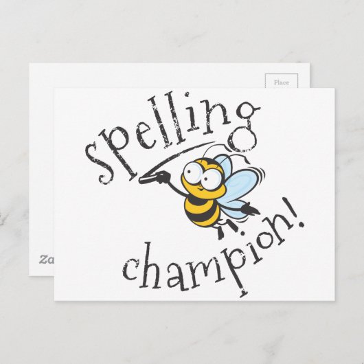 Spelling Bee Champion Briefkaart (Voorkant / Achterkant)