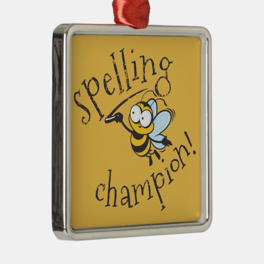 Spelling Bee Champion Metalen Ornament (Rechts)