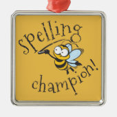 Spelling Bee Champion Metalen Ornament (Voorkant)
