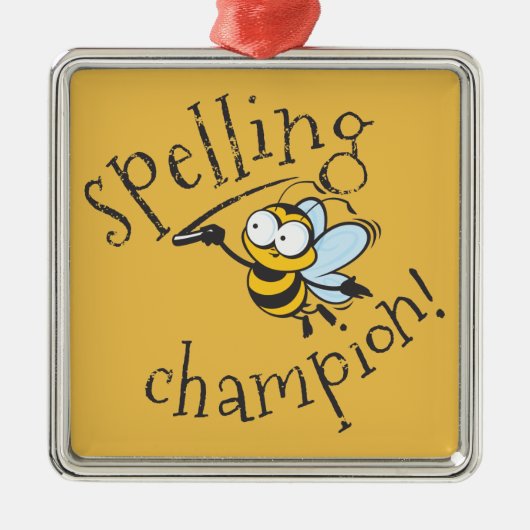 Spelling Bee Champion Metalen Ornament (Voorkant)