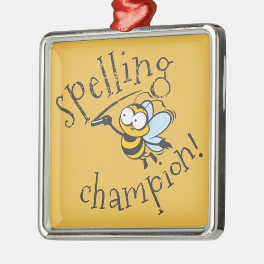Spelling Bee Champion Metalen Ornament (Links)