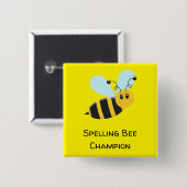 Spelling Bee Champion Vierkante Button 5,1 Cm (Voorkant /achterkant)