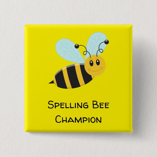 Spelling Bee Champion Vierkante Button 5,1 Cm (Voorkant)